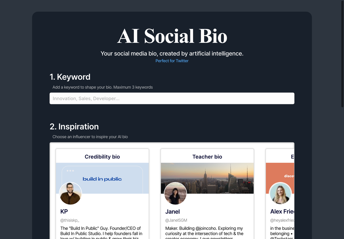 AI Social Bio
