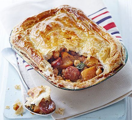 Squash & chorizo pot pies